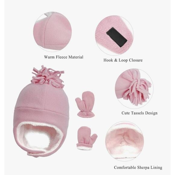 NWT BROOK + BAY KIDS HAT AND MITTENS SET - Picture 7 of 10